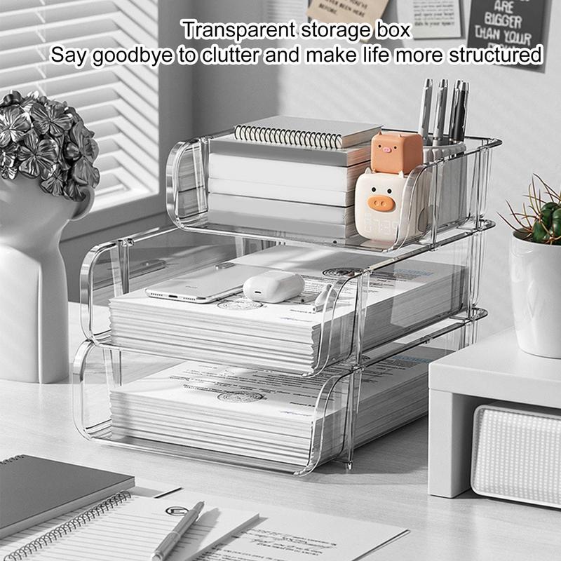 Binder Storage Box - 사무실 데스크탑 정리함 A4 용지 서랍