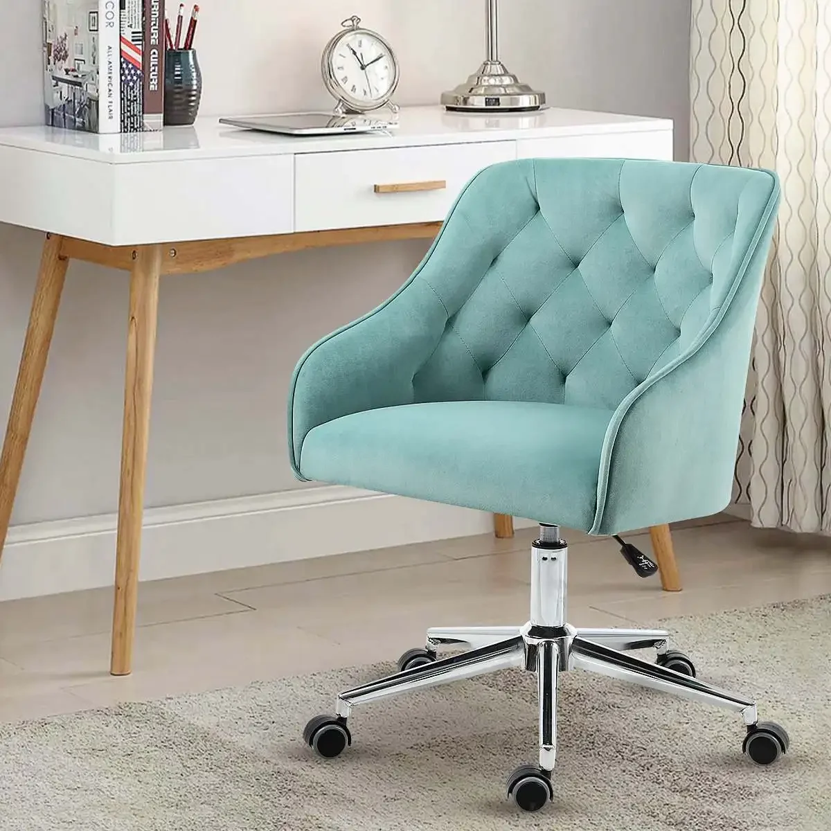 Task Chair Mid Back - 87CM 벨벳 사무실 의자 책상 의자
