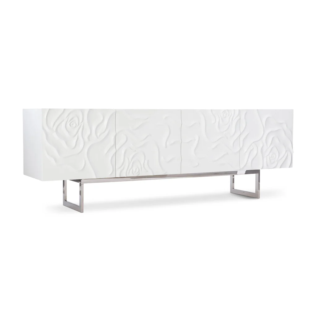 Credenza Office Storage - 현대적인 거실 가구 화이트 로즈 엠보싱
