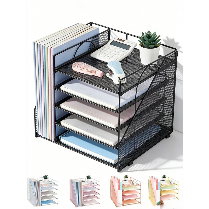 Binder Storage Box - 5단 종이 파일 랙 사무실 데스크탑