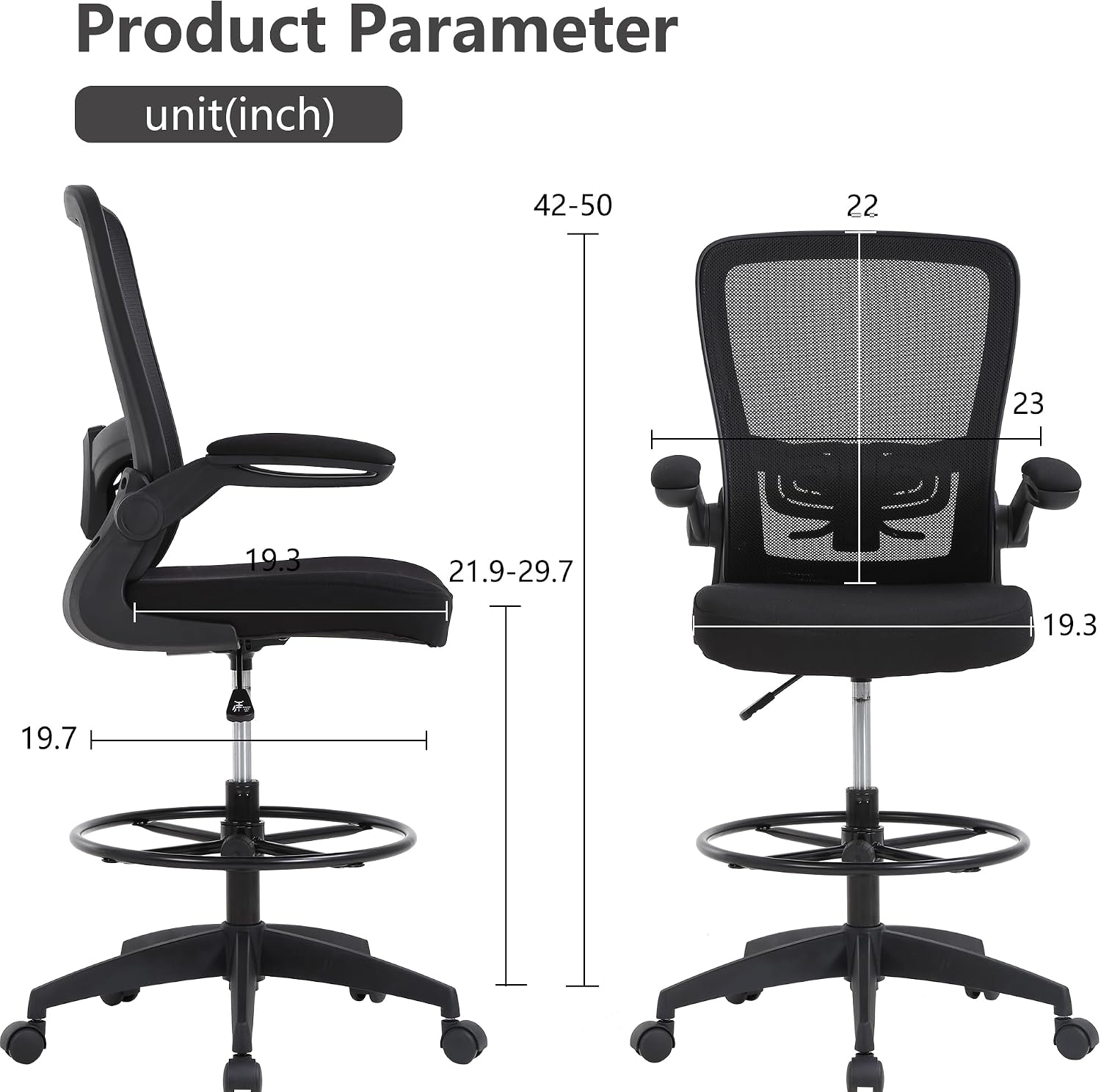 베스트오피스 드래프팅 체어, 높이 조절 가능한 요추 지 - Task Chair Mid Back 리뷰 및 가격
