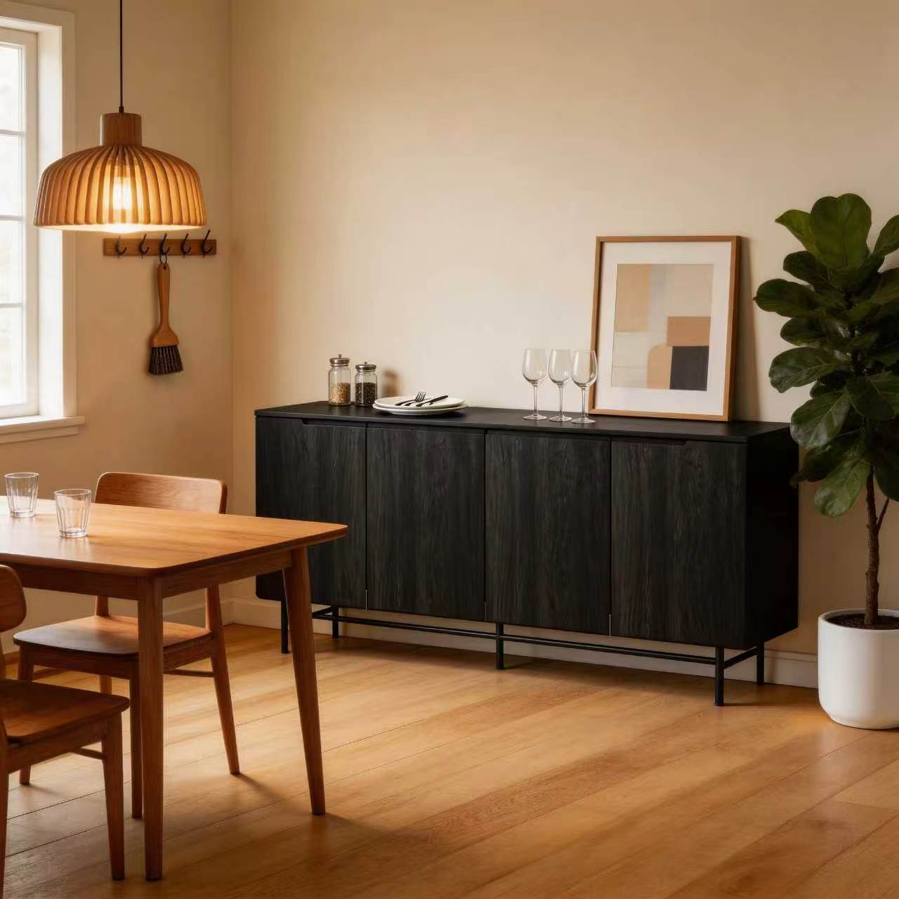 68인치 대형 플루트형 사이드보드 캐비닛, 나무 손잡이 - Credenza Office Storage 리뷰 및 가격
