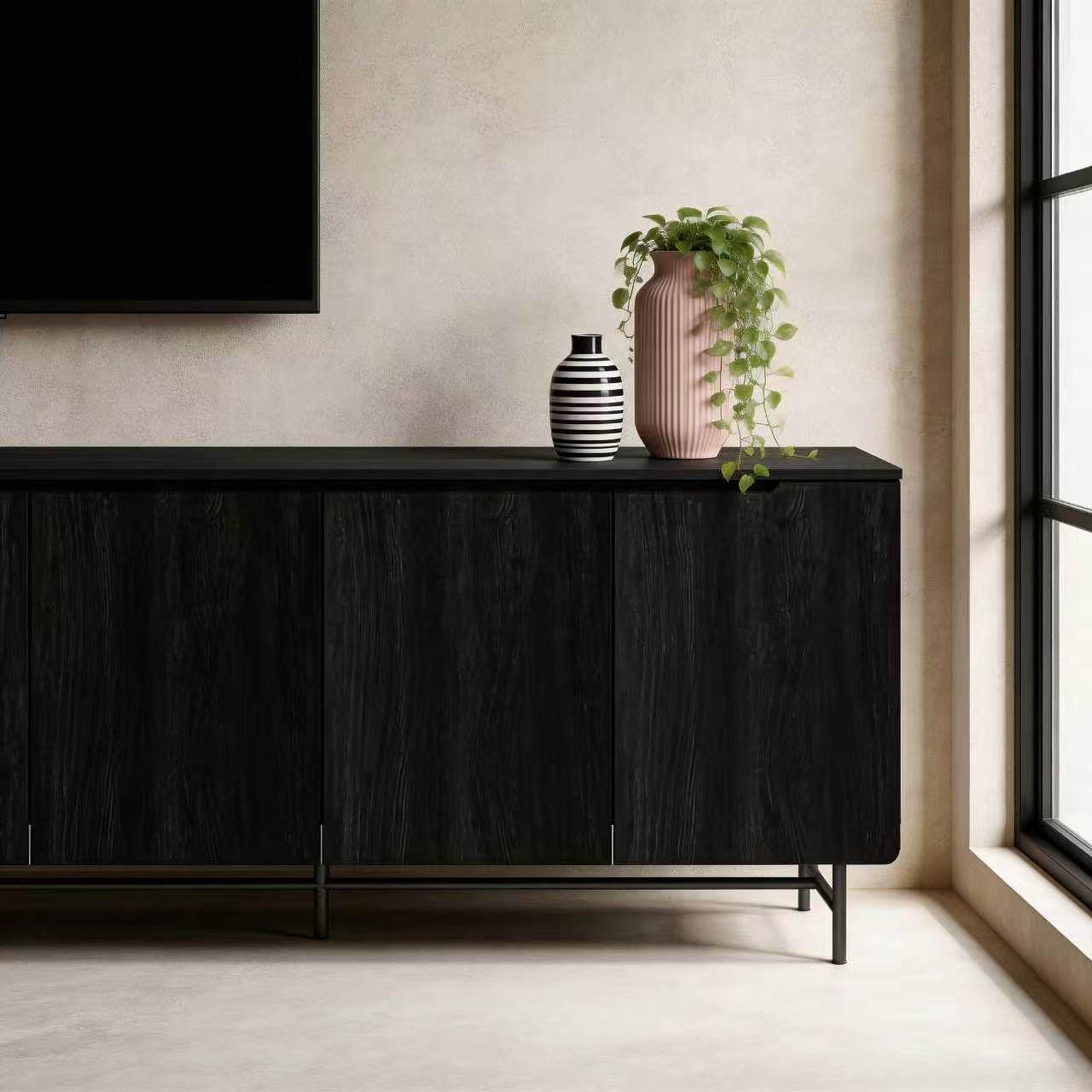 68인치 대형 플루트형 사이드보드 캐비닛, 나무 손잡이 - Credenza Office Storage 리뷰 및 가격