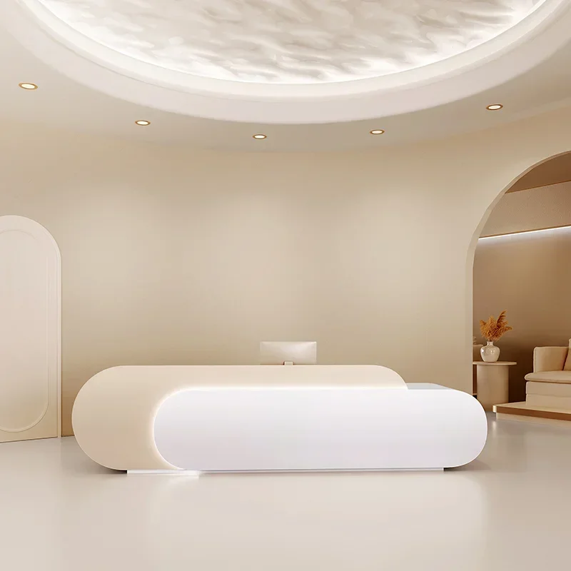 크림 스타일 뷰티 살롱 리셉션 데스크 네일 살롱 고급  - Office Furniture Store 리뷰 및 가격
