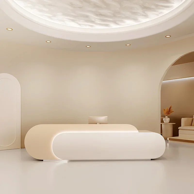 크림 스타일 뷰티 살롱 리셉션 데스크 네일 살롱 고급  - Office Furniture Store 리뷰 및 가격