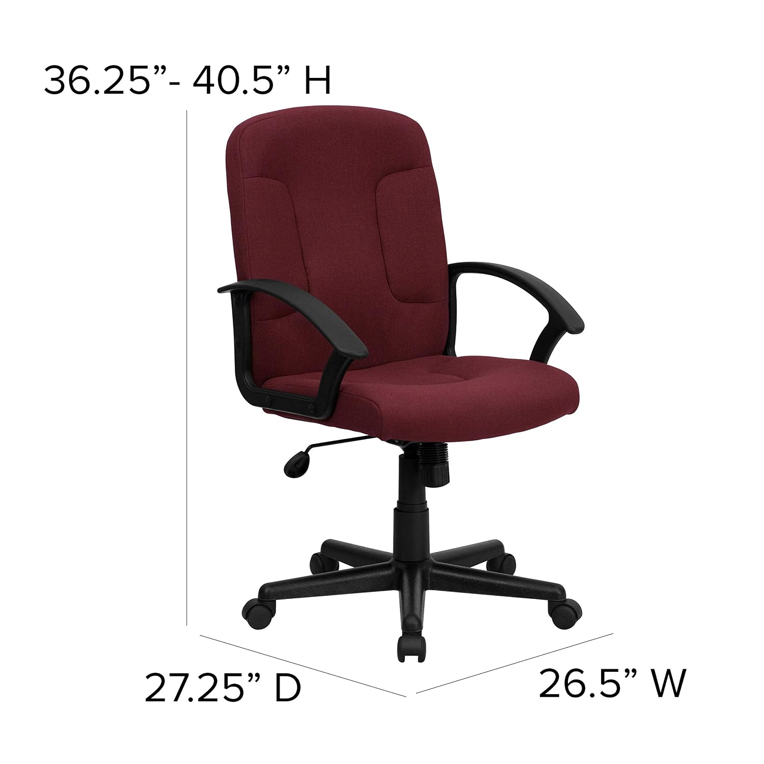 미드백 버건디 패브릭 사무용 의자 인체공학적 회전식 작 - Task Chair Mid Back 리뷰 및 가격