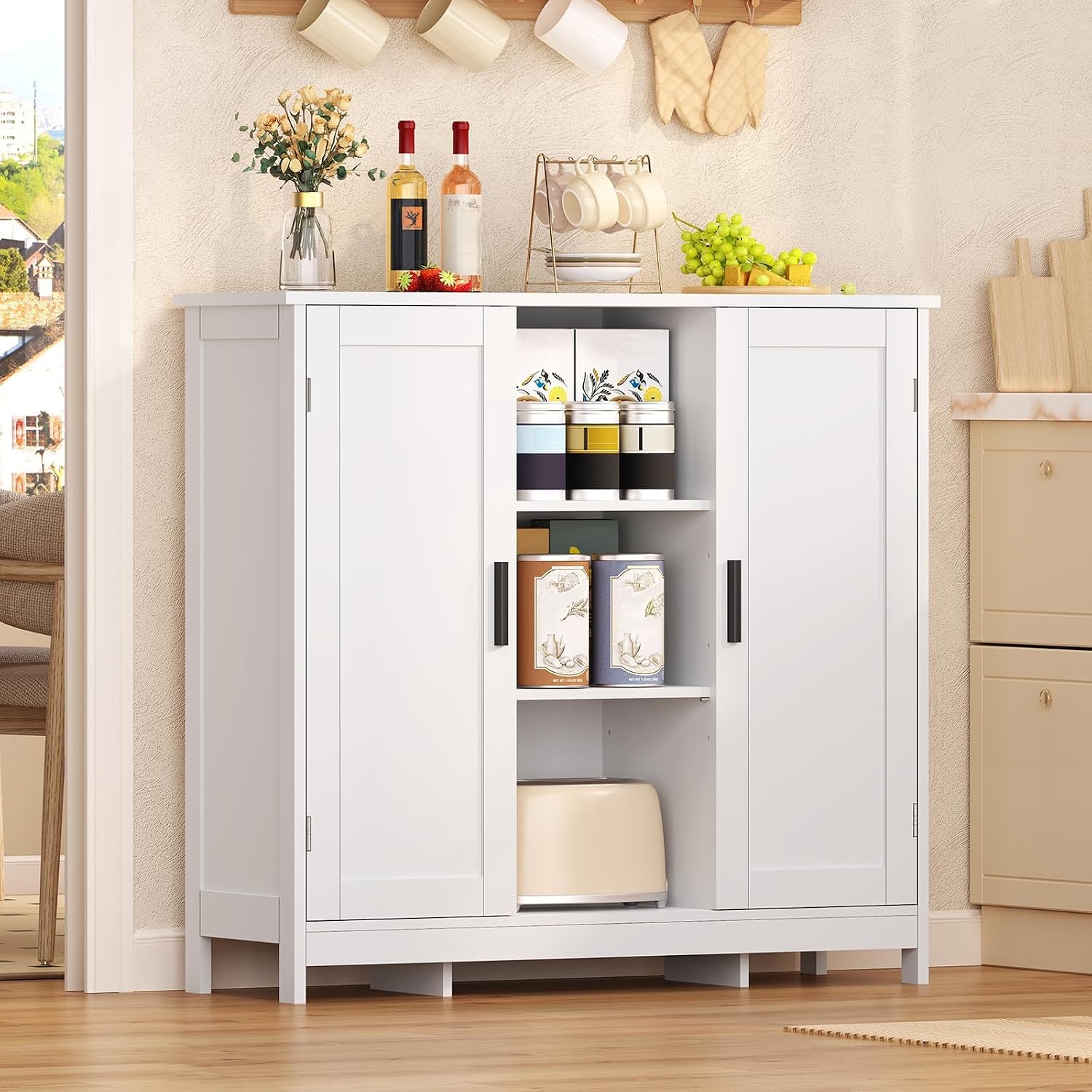 도어가 있는 수납장, 수납 선반, 액센트 사이드보드,  - Credenza Office Storage 리뷰 및 가격