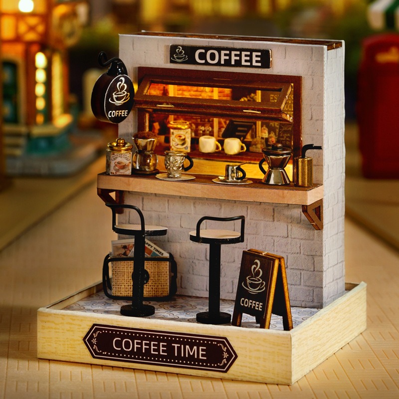 미니 인형의 집 키트 사쿠라 스트리트 카페 국수 가게  - Office Furniture Store 리뷰 및 가격
