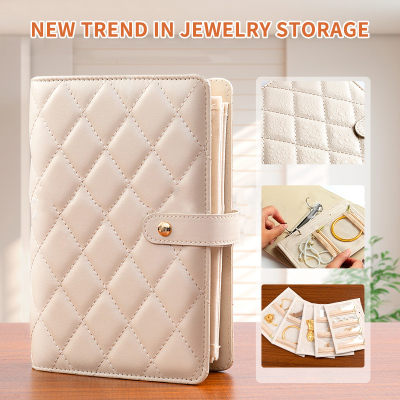 PU 가죽 보석 보관북 지퍼형 투명 포켓 보석 포장 상 - Binder Storage Box 리뷰 및 가격