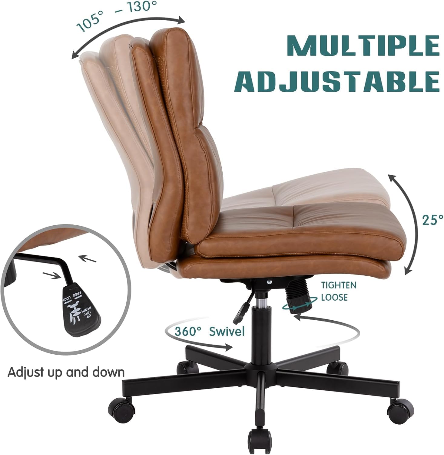 팔걸이 없는 책상 의자, 중간 등받이 크리스크로스 회전 - Task Chair Mid Back 리뷰 및 가격