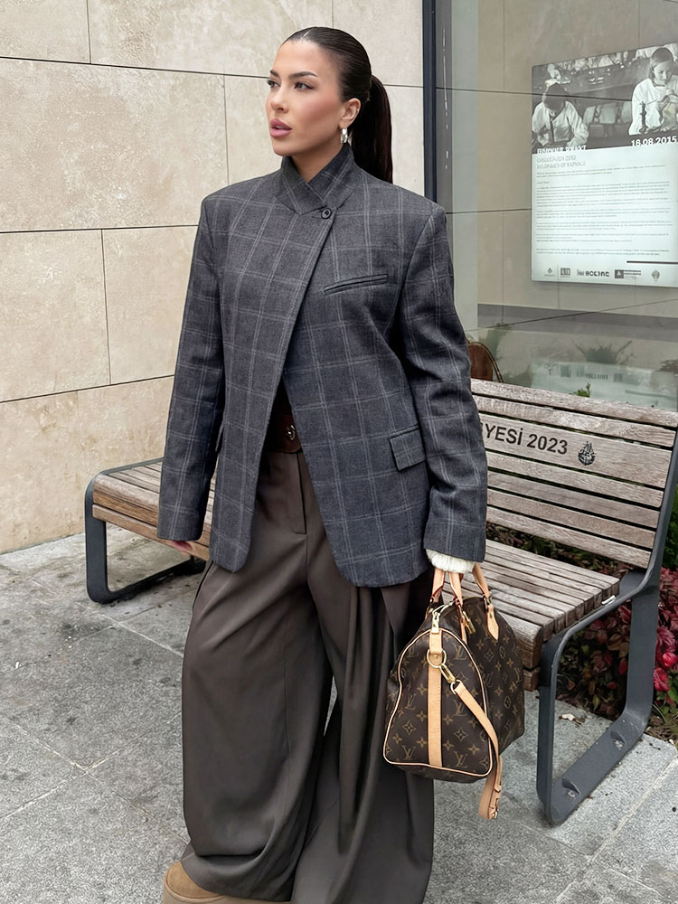 HH 2026 봄 플래드 블레이저 재킷 여성용 우아한  - Coat Rack Standing 리뷰 및 가격
