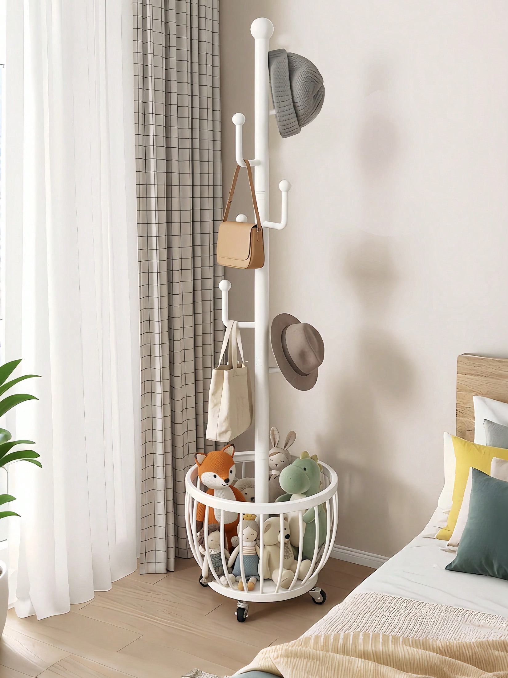 트리형 코트 랙 스탠드, 모던하고 세련된 화이트 메탈  - Coat Rack Standing 리뷰 및 가격