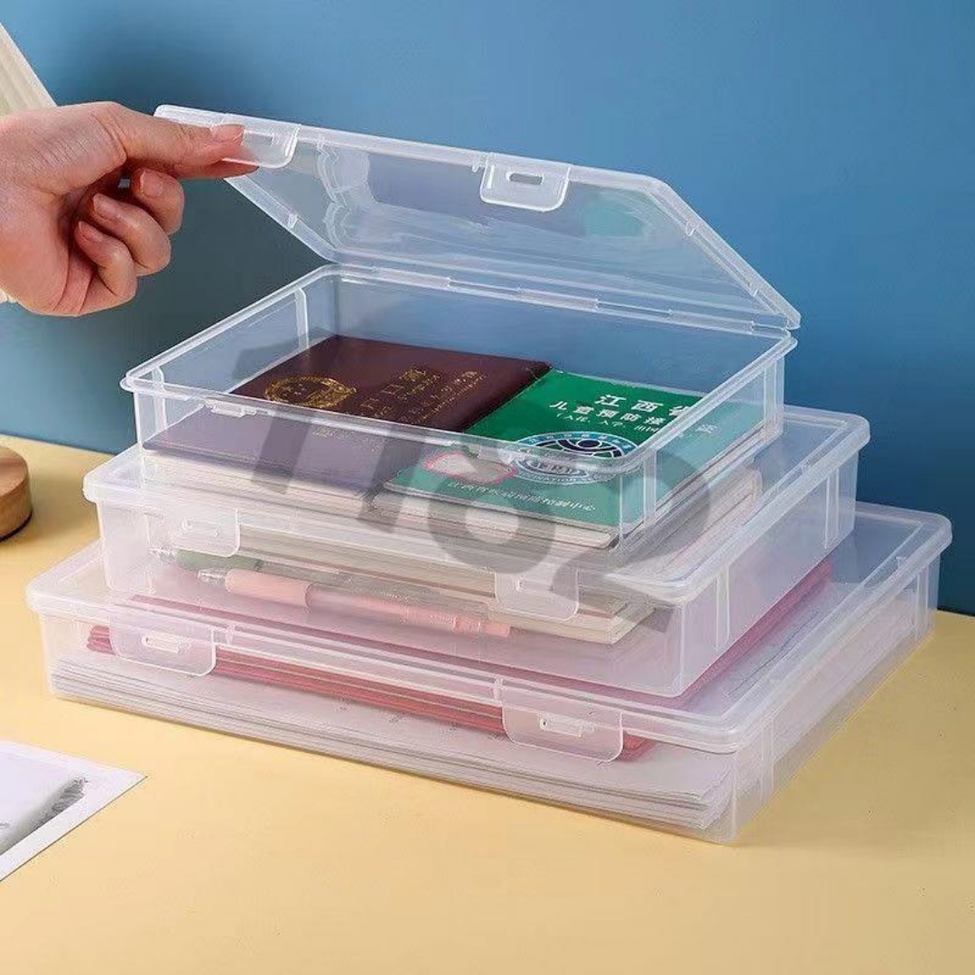 쌓을 수 있는 투명 A4 문서 보관함 래치 뚜껑 플라스 - Binder Storage Box 리뷰 및 가격