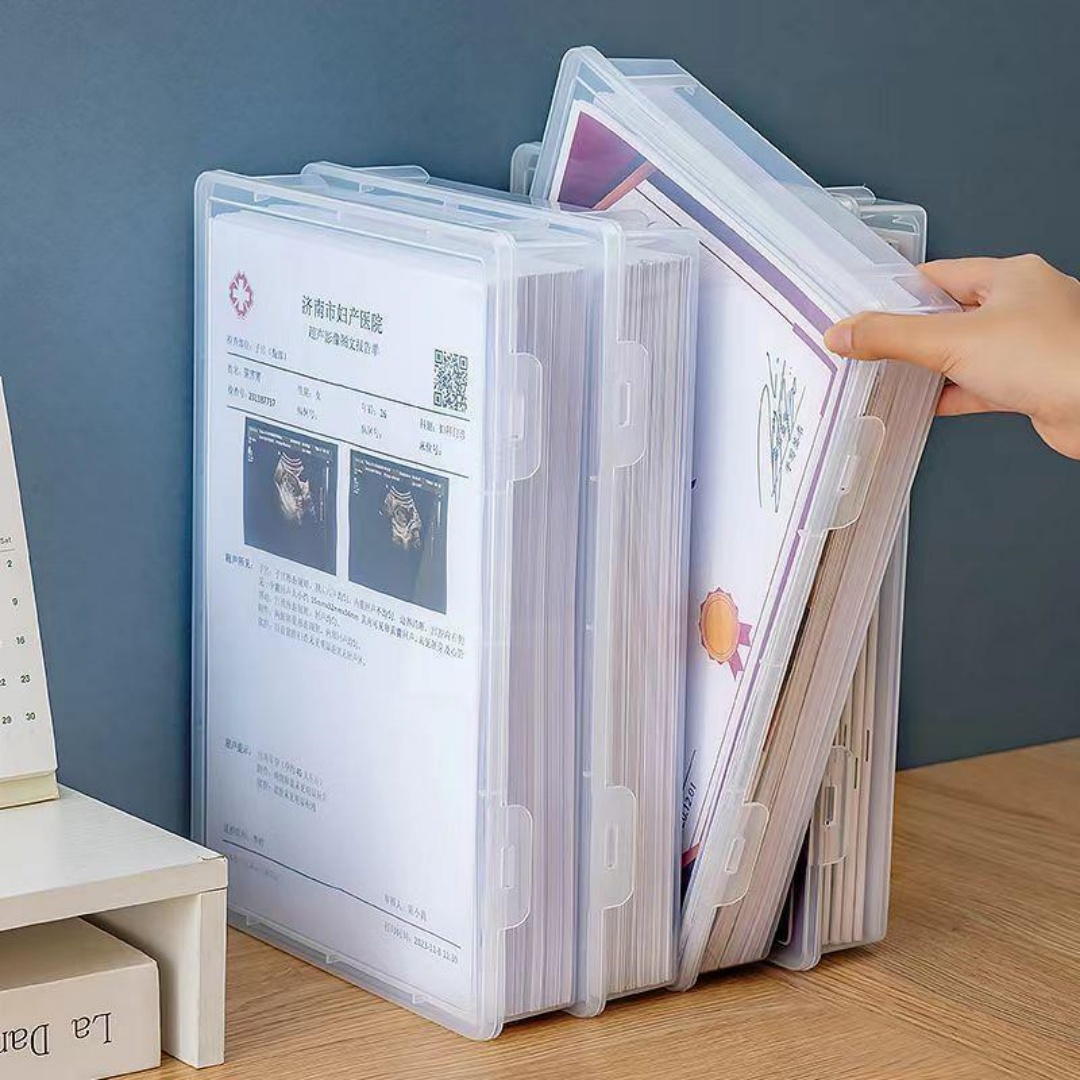 쌓을 수 있는 투명 A4 문서 보관함 래치 뚜껑 플라스 - Binder Storage Box 리뷰 및 가격