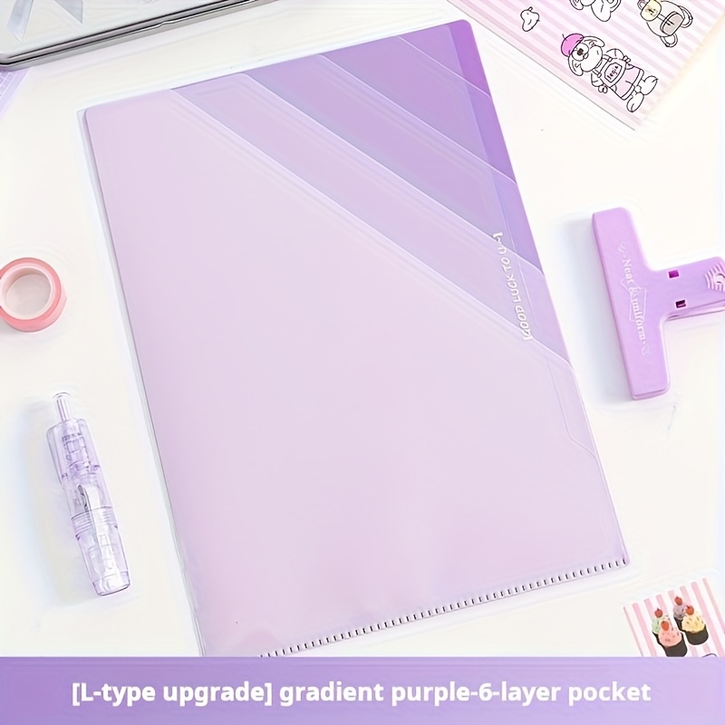 A4 투명 L형 데스크탑 정리함, 다층 그라데이션 파일 - Binder Storage Box 리뷰 및 가격