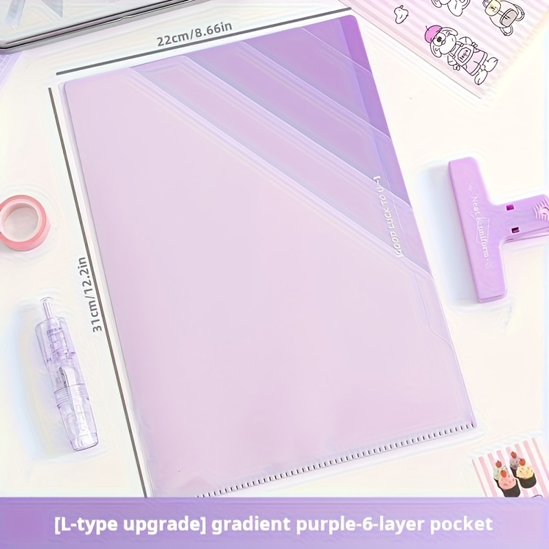 A4 투명 L형 데스크탑 정리함, 다층 그라데이션 파일 - Binder Storage Box 리뷰 및 가격