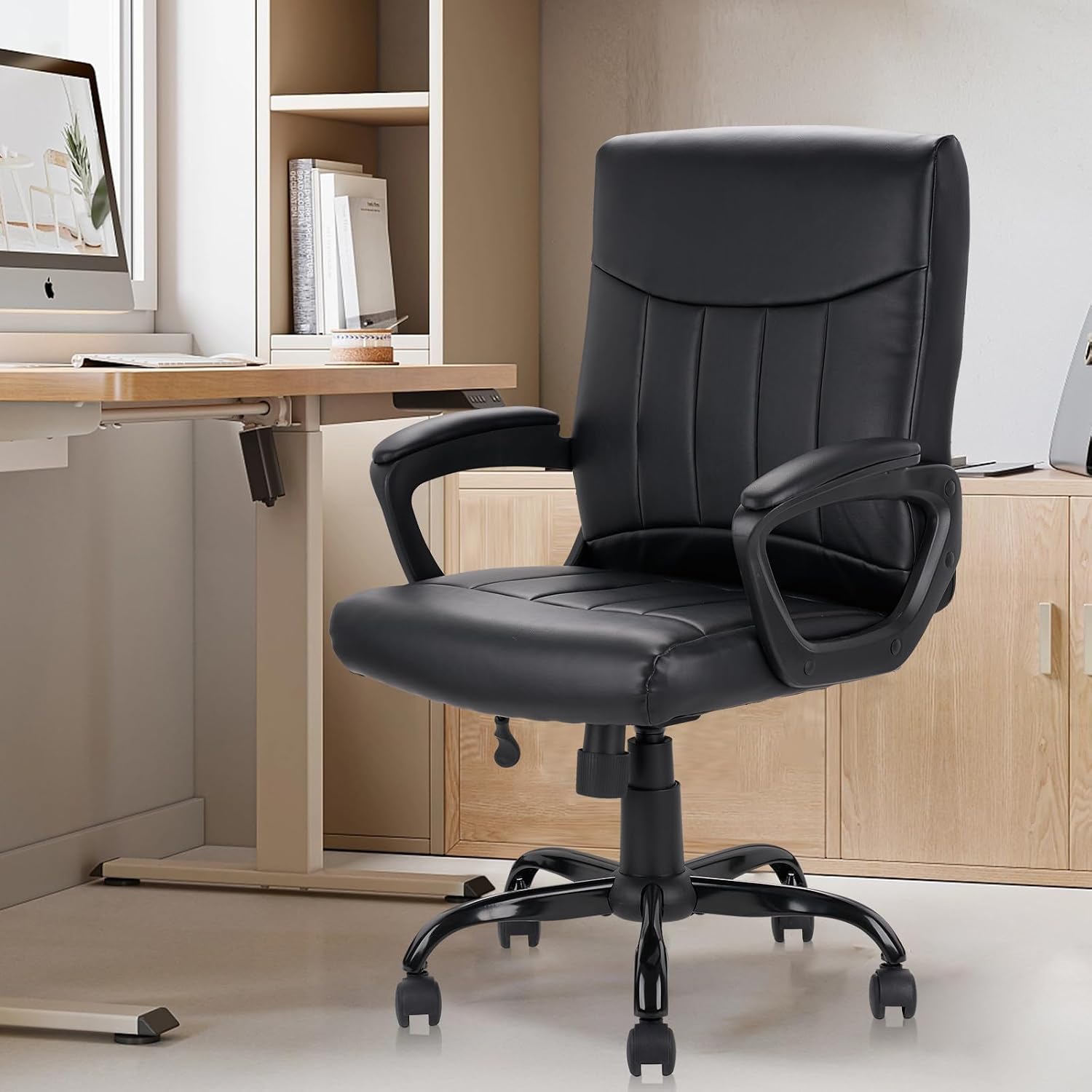 가죽 사무용 의자, 인체공학적 중간 등받이 회전식 롤링 - Task Chair Mid Back 리뷰 및 가격