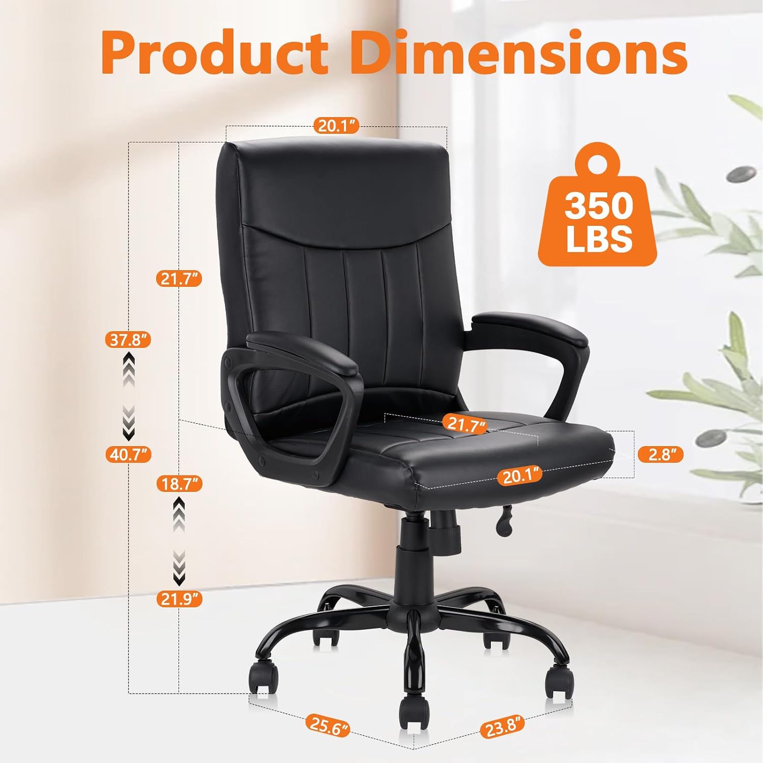 가죽 사무용 의자, 인체공학적 중간 등받이 회전식 롤링 - Task Chair Mid Back 리뷰 및 가격