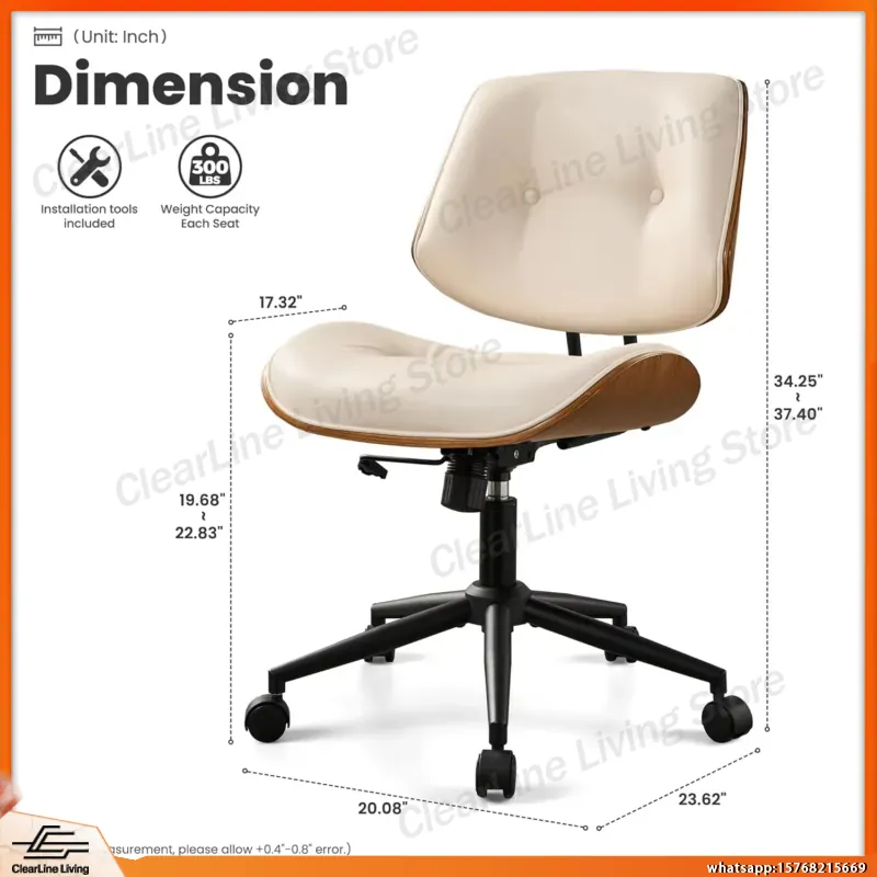 현대적인 PU 가죽 사무용 의자, 바퀴 달린 회전식 컴 - Task Chair Mid Back 리뷰 및 가격